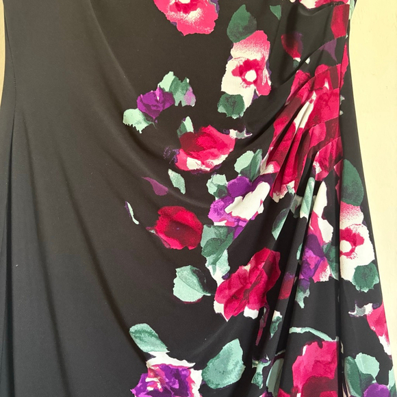 Women's Lauren Ralph Lauren Petites Black Floral Sheath Dress 10P - Picture 6 of 13